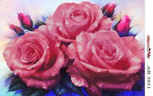Алмазна вишивка АВ 3031 Букет часткова зашивання (25,3*35,2 см)