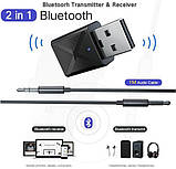 2 в 1 Bluetooth V5.0 KN-320 Аудіо Передавач і Приймач (Transmitter+Receiver) Адаптер, фото 2