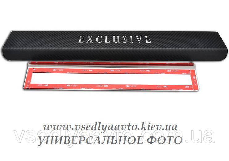 Захист порогів - накладки на пороги Seat EXEO з 2009 р. (Premium carbon)