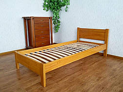 Дерев'яне ліжко односпальне з ізножьем з масиву дерева "Економ" від виробника, фото 2