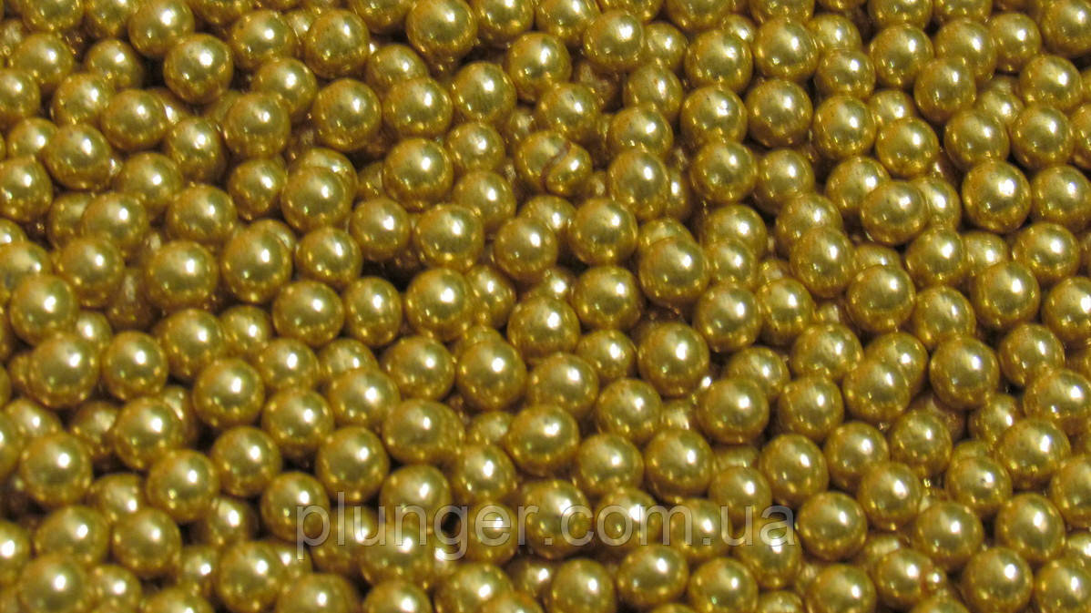 Посипка цукрова для торта, тістечок "Намистини золотисті", 5 мм, 1 кг, фото 1