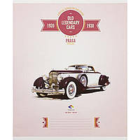 Тетрадь 60 листов линия Подолье "Мажента" Автомобили-легенды картонная обложка 13026