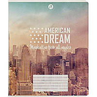 Зошит 60 аркушів лінія Поділля "Мажента" Американська мрія картонна обкладинка 13005