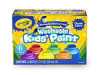 Набір змиваючих фарб Crayola Washable Kids Paint Classic Гуаш 6 шт х 59 мл (54-1204) (B00004UBH2)