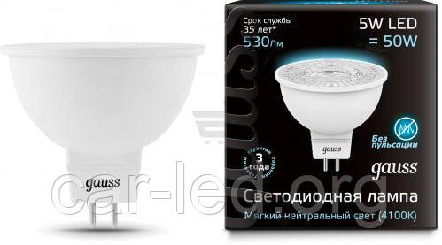 Лампа  Gauss Black LED MR16 GU5.3 5W 4100K (art 101505205)