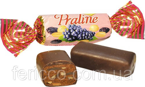 Цукерки «Praline» з арахісом та родзинками  1,5 кг Шоколадно, фото 1