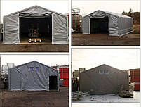 Шатер 6х12 метров ПВХ 600г/м2 с мощным каркасом под склад, гараж, палатка, ангар, намет, павильон серого цвета, фото 4