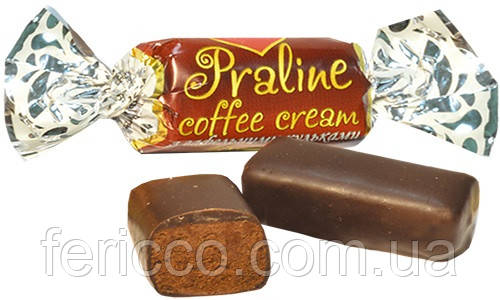 Цукерки «Praline» coffee зіream Крем Кавовий 1,5 кг Шоколадно, фото 1