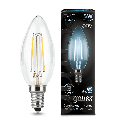 Лампа світлодіодна Gauss Black Filament CF37 5 Вт E14 4100К 220 В (art 103801205)