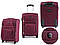 Валіза дорожня на 2 колесах Wings 6802 тканинна Середня (M) Бордова, фото 4