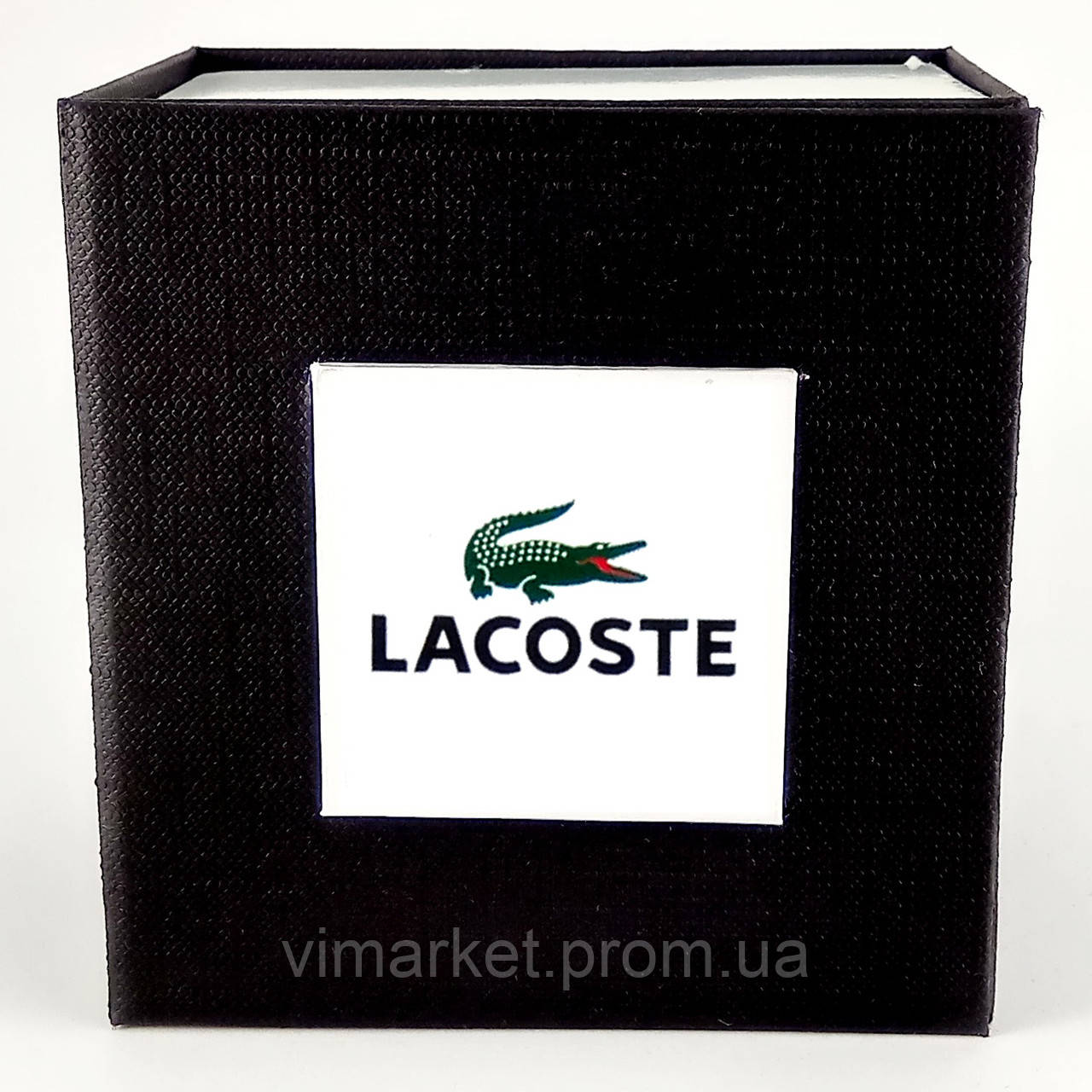 Подарункова коробка для годин Lacoste, чорна з білим квадратом, картон, в асортименті
