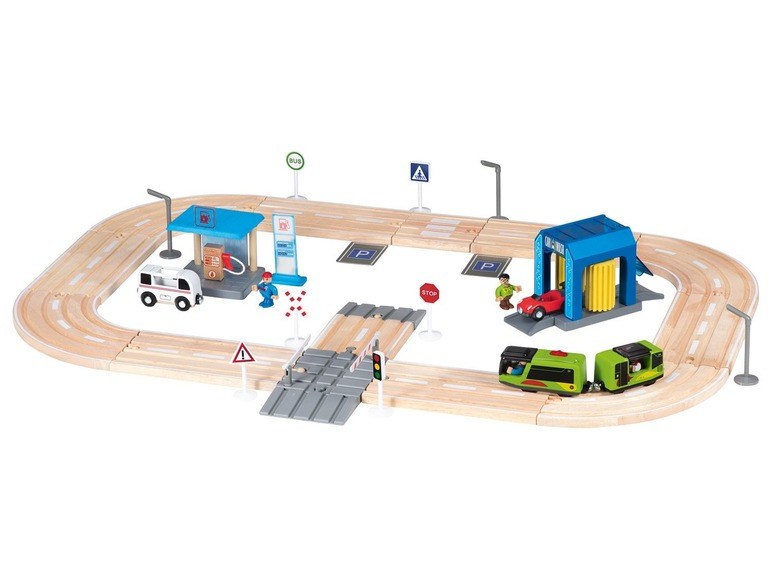 Дерев'яна залізниця PlayTive Junior "Автобан" 57 деталей Німеччина Ikea Lillabo
