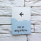 Обкладинка для паспорта Take me anywhere 2 (блакитний), фото 2