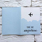 Обкладинка для паспорта Take me anywhere 2 (блакитний), фото 3