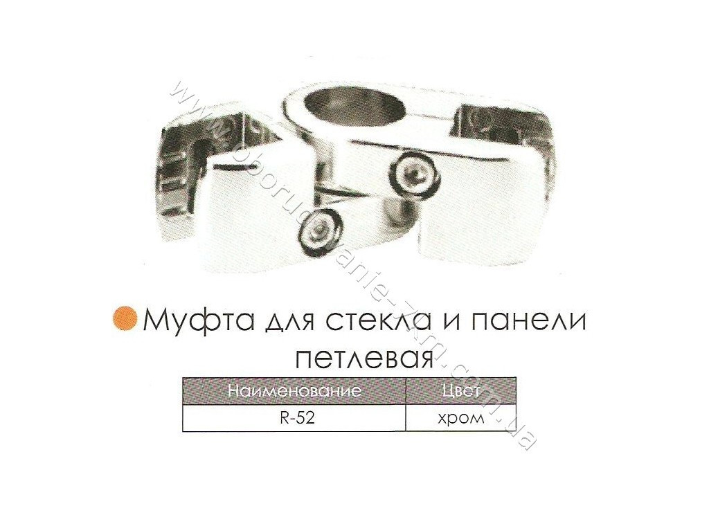 Муфта для скла та панелі петльові