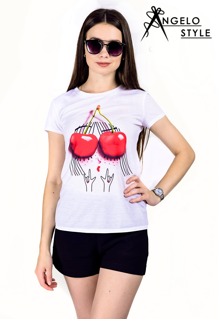 Стильна футболка "Вишня" Angelo Style, фото 1