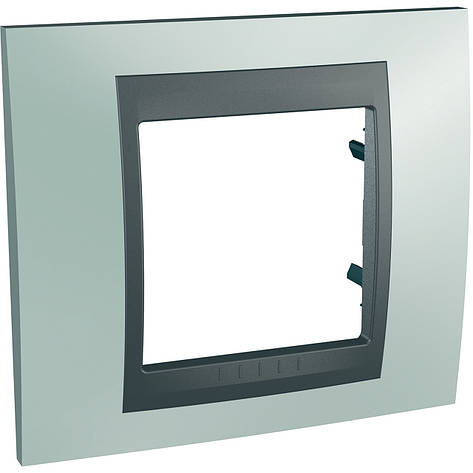 MGU66.002.294 Рамка 1м хром смарагдовий, графіт Unica Plus Schneider Electric, фото 1