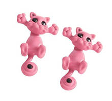 Сережки дитячі Коти 2 см рожевий