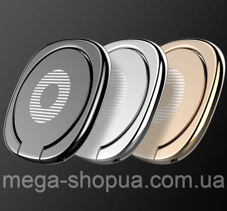 Кільце тримач підставка металеве 360° попсокет popsockets для телефону смартфона J123E Чорне
