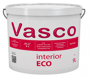 VASCO Interior ECO водно-дисперсійна матова фарба для стін і стель 9л