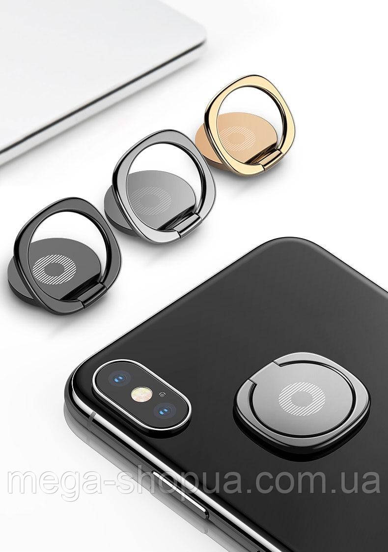 Кільце тримач підставка металеве 360° попсокет popsockets для телефону смартфона J123E Чорне