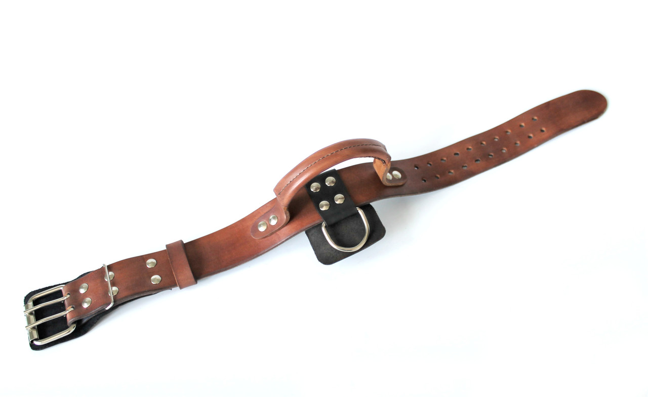 Шкіряний нашийник для собак з ручкою "Lockdog" коричневий