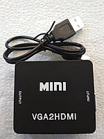 Конвертор VGA to HDMI + Audio, mini USB живлення