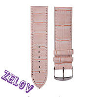 Ремешок для часов 20 мм розовый кожаный
