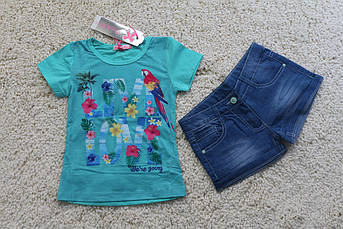 Літній костюм для дівчинки з джинсовими шортами Live Love Розмір 8 років