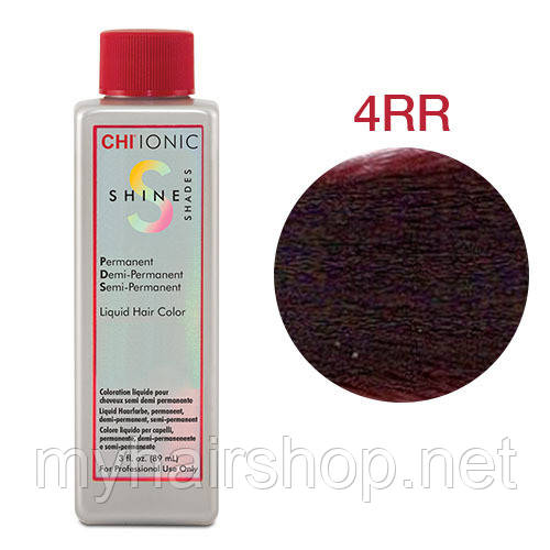 Стойкая безаммиачная жидкая краска для волос CHI Ionic Shine Shades Liquid Color 89 мл 4RR (Темный-коричновый красный) - фото 1 - id-p986087553