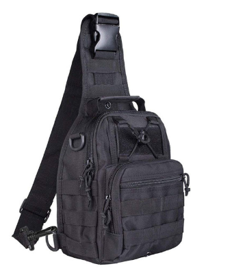 Тактична сумочка на 1 плечі 6 літрів чорна і олива