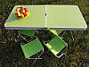 Стіл для пікніка розкладний зі 4 стільцями 120х60х55 (70) см 3 режими висоти (Посилений) Green (13311), фото 6