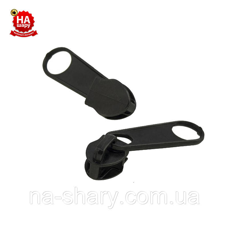 Застібка блискавка No7 Нейлон. Собачка на блискавці (Сумка No17) Блек нікель (100 шт.)