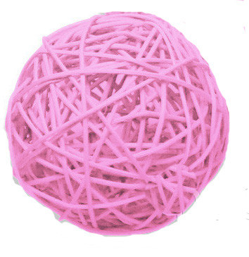 Куля з ротанга 10 см рожева, фото 1