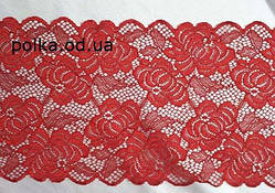 Стрейчеве мереживо "квітка", ширина 18 см, колір червоний (ціна за 1 м)