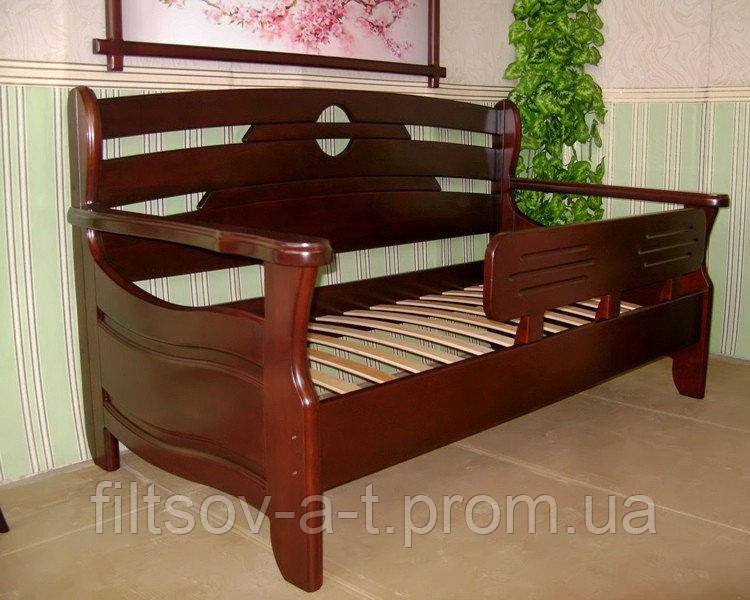 Диван-кровать с защитным бортиком из массива натурального дерева "Американка" от производителя - фото 1 - id-p11764645