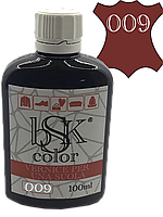 Краска для гладкой кожи "BSK color" бордового цвета 100 мл