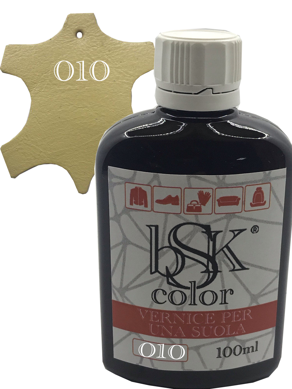 Фарба для гладкої шкіри "bsk-color" 100 ml солом'яний колір, фото 1