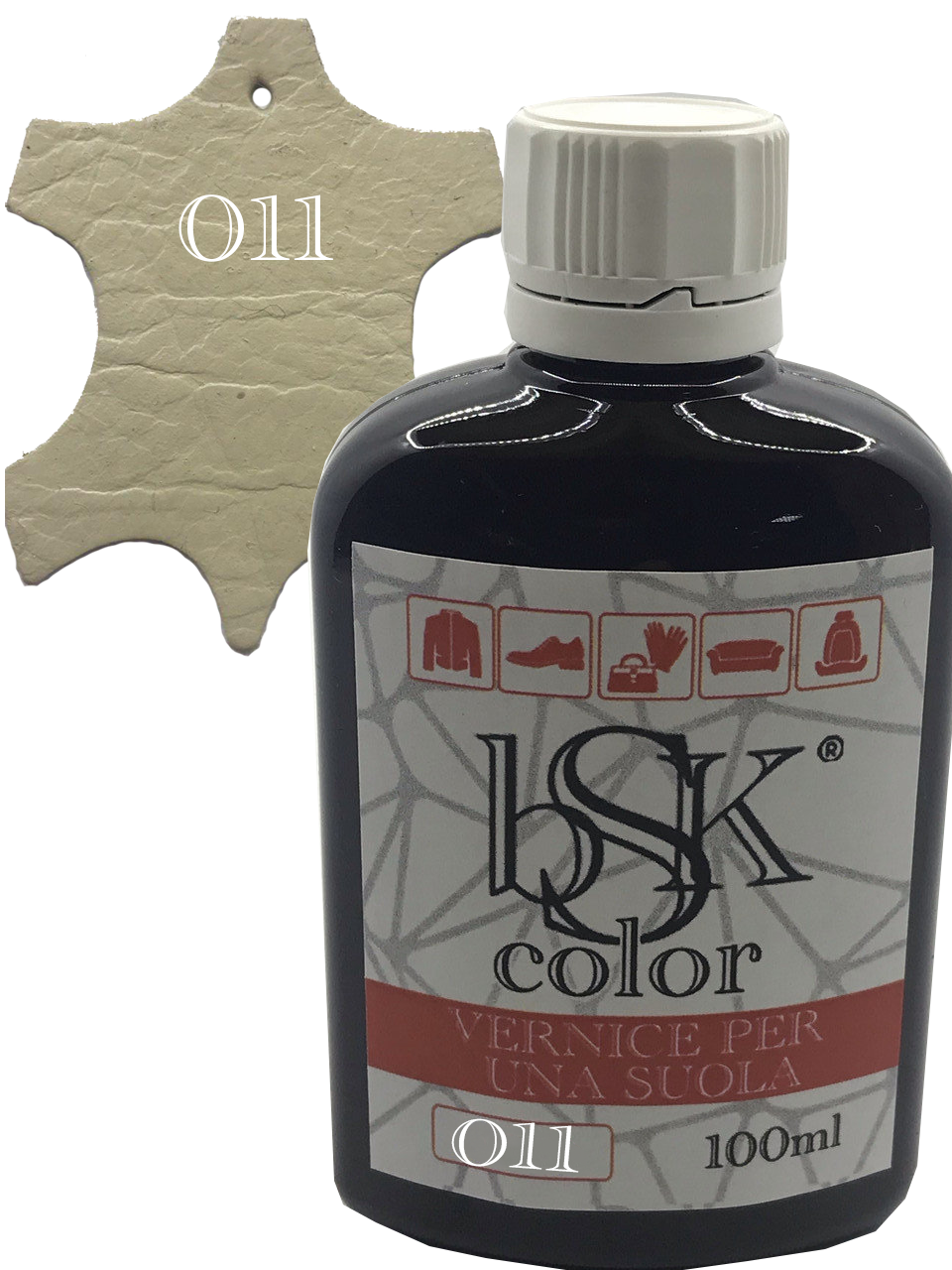 Фарба для гладкої шкіри "bsk-color" ванільного кольору 100ml