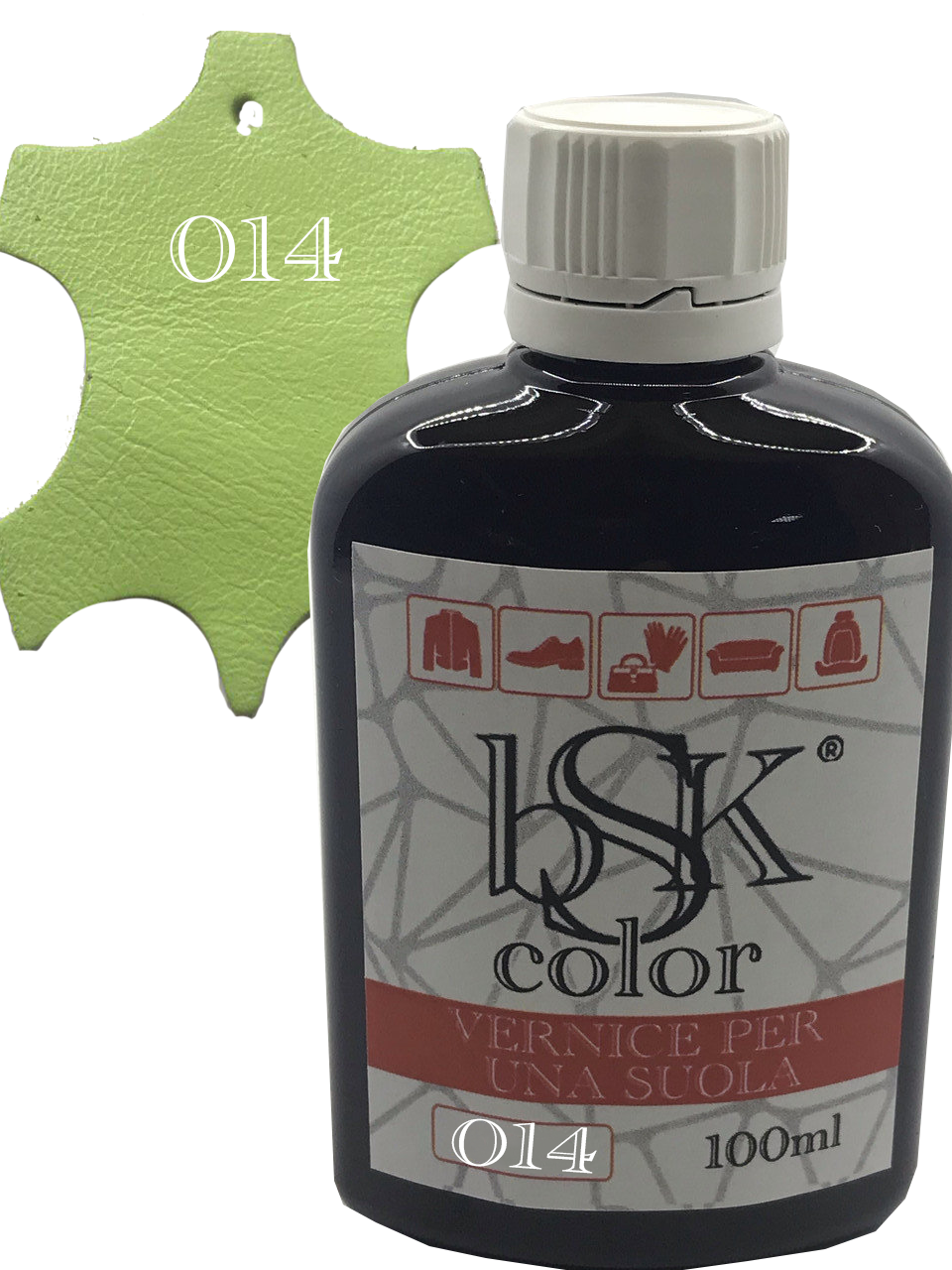 Фарба для гладкої шкіри "bsk-color" 100ml, салатовий, фото 1