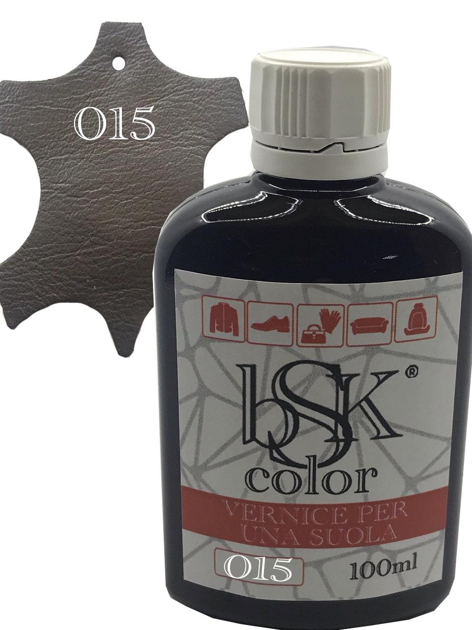 Фарба для гладкої шкіри "bsk-color" 100ml, темно-коричневий колір, фото 1