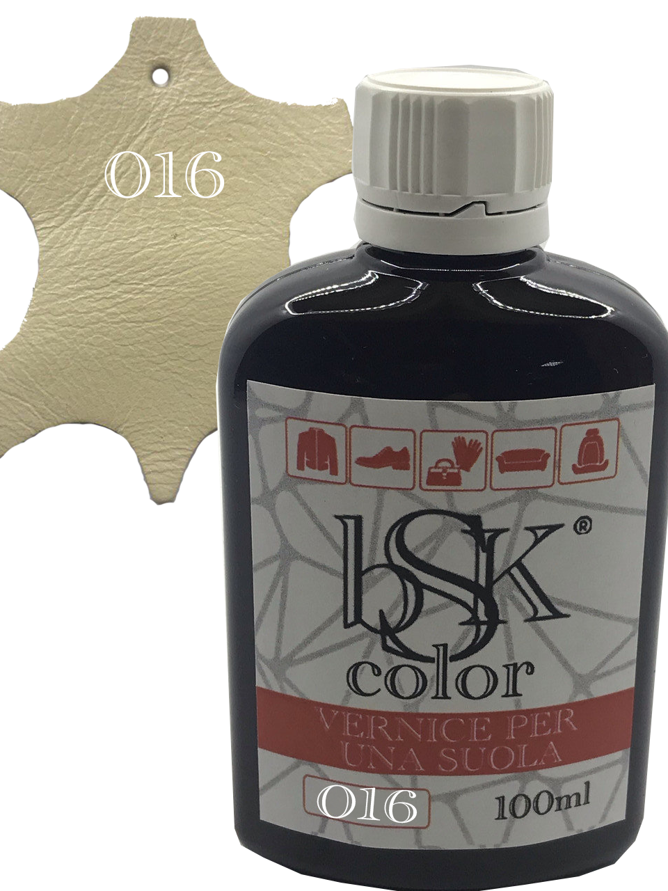 Фарба для гладкої шкіри "bsk-color" 100ml, бежевий, фото 1