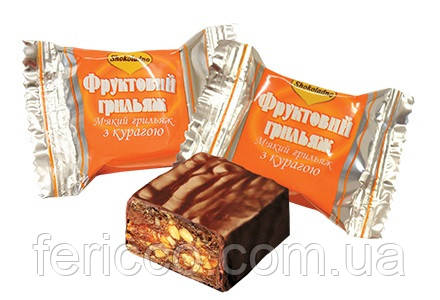 Цукерки "Фруктовий грильяж з курагою" 1,5 кг Шоколадно