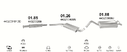 Глушач середнь.частина Аудіо AUDI A6 94-96/100 91-94 2.0 8V/2.4D , фото 3