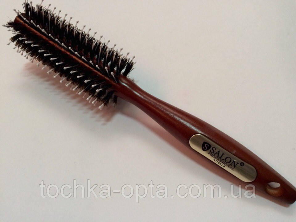 Брашинг для волосся SALON PROFESSIONAL дерев'яний з комбінованою щетиною 4779CLB, фото 1