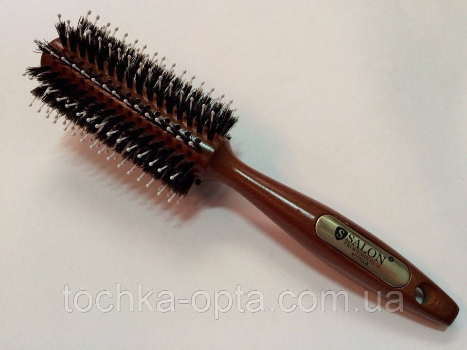 Брашинг для волосся SALON PROFESSIONAL дерев'яний з комбінованою щетиною (4777CLB), фото 1