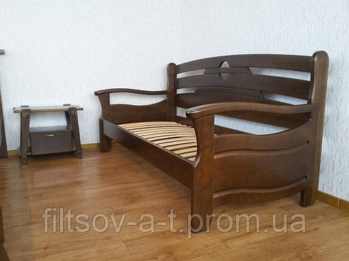 Прямий дерев'яний диван з масиву натурального дерева від виробника "Луї Дюпон Люкс", фото 2