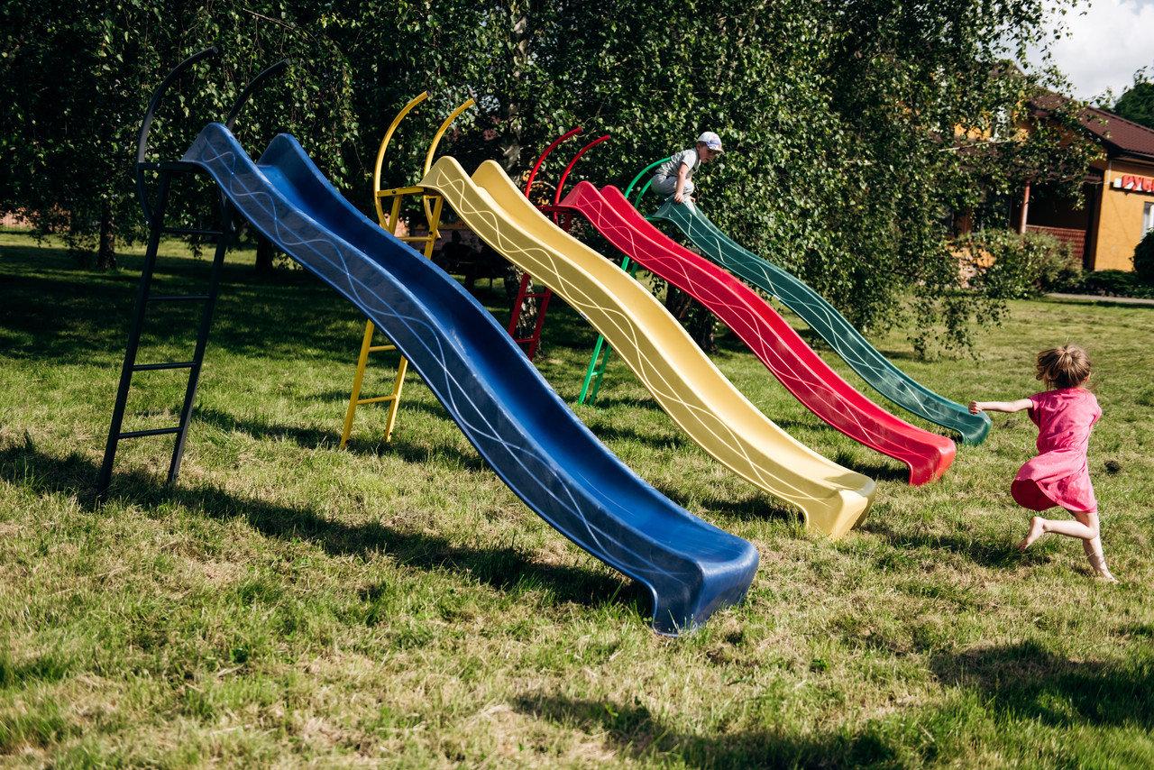 Дитяча гірка 3м з металевою драбиною висота 1,5 м (різні кольори) WCG, фото 1