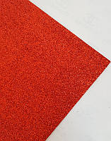 Фоаміран клейовий з глітером LUX (червоний) 20х30 см (1,8 мм)