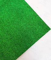 Фоміран клейовий з глітером LUX (зелений) 20х30 см (1,8 мм)